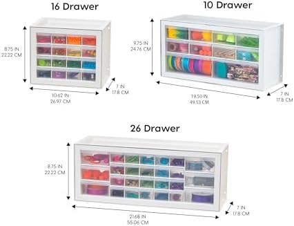 IRIS USA 26-Drawer Teacher Toolbox, Building Bricks Craft Storage, White - Image 4