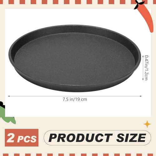 Maxdot 2 Pcs 7.5 Inch Cast Iron Grill Pan Round Pizza Pan Skillet for BBQ - Image 2
