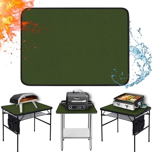Heat Resistant Mats for Countertop fits Tabletop Grill, 36x24x0.04in, Green by Amerbro