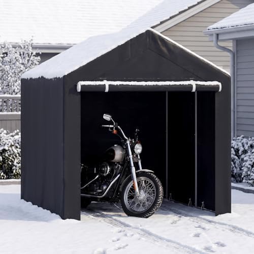 Goplus 7.2 x 5.2 FT Portable Storage Shed, Outdoor Carport Garage Tent - Image 2