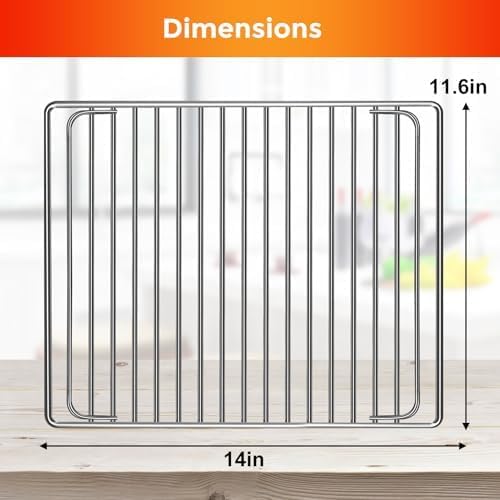 GCQ Wire Rack for Breville Smart Oven Pro Countertop Oven BOV845BSS,14''×11.6'' Stainless Steel Air Fryer Accessories Replacement Parts Roasting Steamer Grill Racks Baking Tray，Dishwasher Safe - Image 2