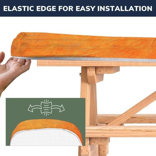 CAPSCEOLL Fitted Picnic Table Cover with Bench Covers 8ft - Burnt Orange - Image 3