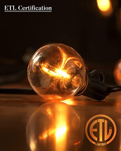 Lightdot 50FT Outdoor String Lights, LED Bistro String Lights with Shatterproof G40 Vintage Bulbs, 2200K Dimmable, Waterproof Hanging Lights for Porch, Deck, Garden, Backyard, Balcony - ETL Listed - Image 2