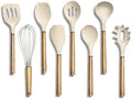 Country Kitchen Non Stick Silicone Utensil Set with Rounded Wood Handles for Cooking and Baking, Khaki, 8 Piece Set (Pack of 12) by CountryKitchen
