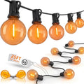 Halloween Orange String Lights, 25Ft G40 Outdoor Halloween Decorations Lights with 27 LED Shatterproof Orange Globe Bulbs, Hanging Patio Lights for Christmas Backyard Holiday Fall Party Garden Decor by Goothy
