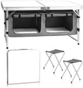 Camp Field Camping Folding Aluminum Table with Adjustable Legs for Outdoor Travel Beach, Backyards, BBQ, Party and Picnic Foldable Table by CampField