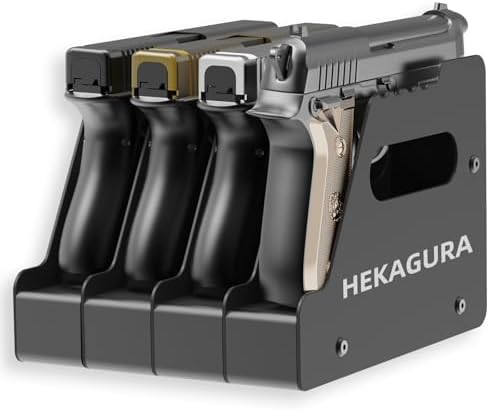 HEKAGURA Pistol Rack for Gun Safe, Can Hold up to 4-8 Pistols, with Foam Protection to Prevent Scratches on The Guns for Revolvers, Glock 17 19 23 Gun Safe Accessories by HEKAGURAToolsandaccessories