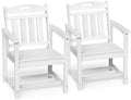 Ciokea HDPE Outdoor Patio Dining Chairs Set of 2, All-Weather, White by CIOKEA