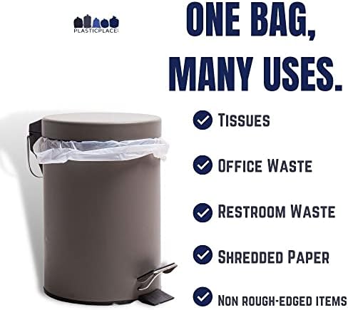 Plasticplace 7-10 Gallon Trash Bags │ 6 Microns │ Clear Garbage Can High Density Liners │ 24" x 24’" (1000 Count) - Image 4