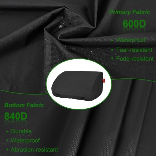 22" Walk-with Portable Tabletop Grill Cover with Overlapping Opening for Carry Without Removing, Waterproof 600D Portable BBQ Grill Cover for Cuisinart CGG-059/CGG-059A Gas Grill - Image 6