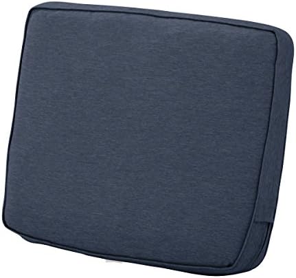 Classic Accessories Montlake Water-Resistant 25 x 22 x 4 Inch Patio Lounge Back Cushion, Heather Indigo Blue, Outdoor Loveseat Cushions by ClassicAccessories