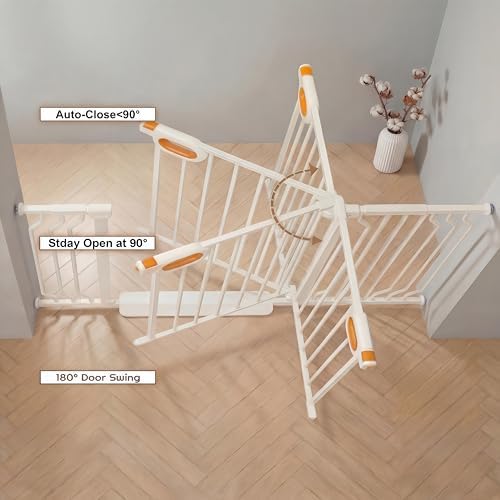 71.6-76.4 Inch Extra Wide Baby Gate with Door for Stairs Doorways - Image 2