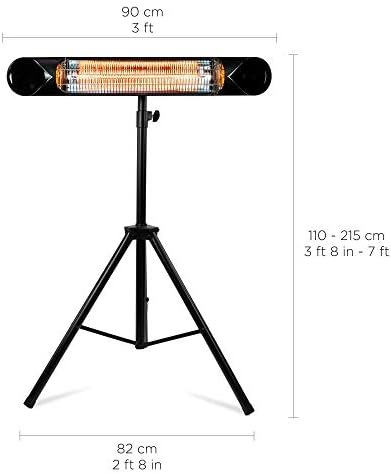 Briza Infrared Electric Patio Heater - Indoor/Outdoor Heater - Portable Wall/Garage Heater - 1500W - use with Stand - Mount to Ceiling/Wall) - Image 3