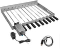 Electric Skewer Turner Stainless Steel Rotisserie Barbecue Grill with 10pcs Skewers and Adjustable Size (W) 58 x (D) 26-40 cm with Power Plug and USB BBQ Grill Rack by HDWYSY