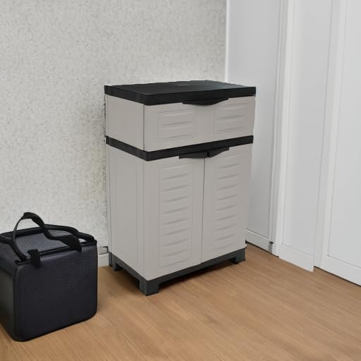 Sunnydaze 34.5" Garage Storage Cabinet with Adjustable Shelf, Gray - Image 2