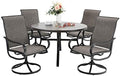 Sophia & William 5 Piece Patio Dining Set, 44'' Round Table & Swivel Chairs by SophiaWilliam