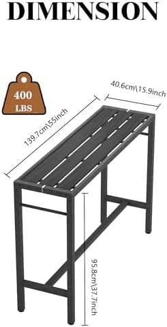 Outdoor Patio Bar Table, 55" Rectangular Counter High Top Table - Image 3