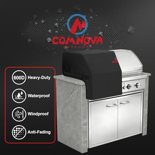 Comnova Built-in Grill Cover 32 Inch - 600D Island BBQ Grill Top Covers Heavy Duty & Waterproof, Premium Built in Barbecue Cover for Char-Broil, Napoleon, Bull, Blaze and More - 32 x 26 x 24 Inch - Image 3