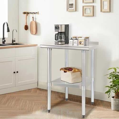 HARDURA Stainless Steel Commercial Table with Backsplash 24 x 24 Inches - Image 6