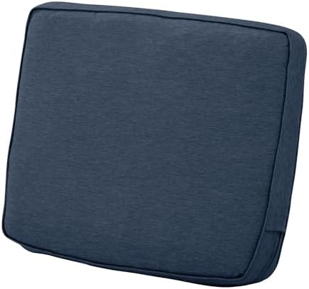 Classic Accessories Montlake Water-Resistant 23 x 20 x 4 Inch Patio Lounge Back Cushion, Heather Indigo Blue, Outdoor Loveseat Cushions by ClassicAccessories