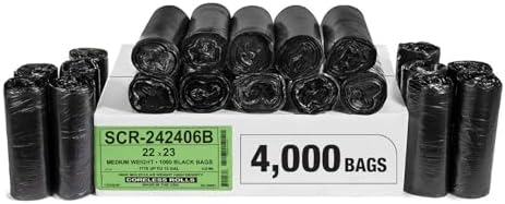 Aluf Plastics 7-10 Gallon 6 Micron (eq) Black Bags 24" x 24" 4000 Count by AlufPlastics