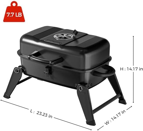 MASTER COOK Portable Charcoal Grill, Foldable Lightweight BBQ Grill with 330 sq.in. Cooking Area and Adjustable Air Vent Outdoor RV, Hiking, Camping, Patio, Tailgating - Image 3