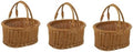 PRETYZOOM 3pcs Portable Hand-Woven Picnic Basket with Handles Lightweight Storage for Fruits and Snacks for Outdoor Activities Camping and Family Gatherings Tea Color by PRETYZOOM