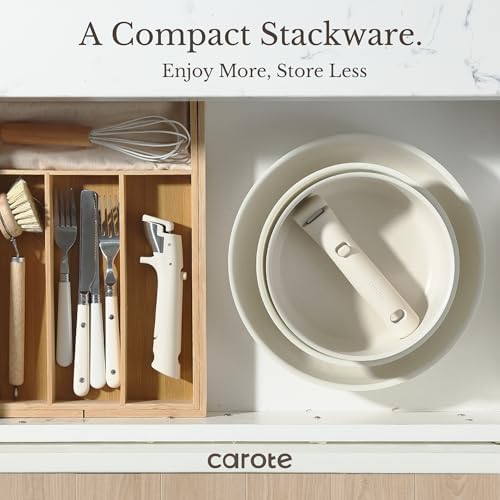 CAROTE 19pcs Pots and Pans Set Non Stick, Detachable Handle Cookware - Image 6