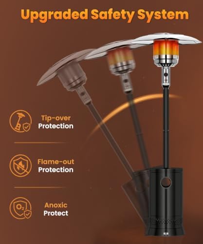 FOOWIN Patio Heater 48,000 BTU Outdoor Propane Heater with Wheels - Image 6