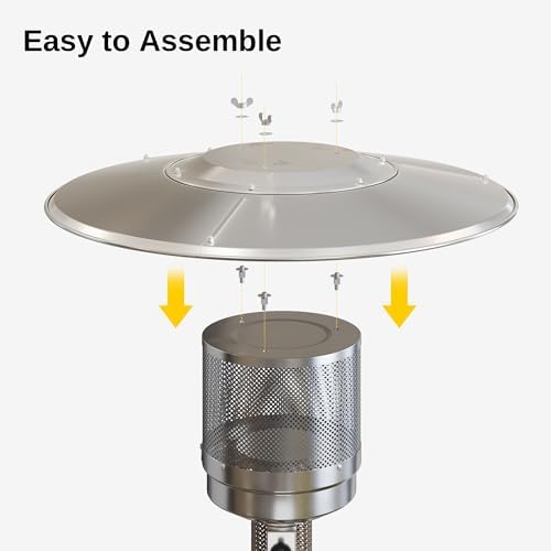 EAST OAK Patio Heater Reflector Shield, Round Propane Heater Reflector Shield as Replacement Part for Outdoor Patio Heater with three Panels, 33'' Diameter Round - Image 5