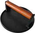 Firsgrill Cast Iron Grill Presses with Wood Handle (Round w Flat Bottom) by ProfessionalGrillpartsLiving