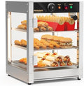 ROVSUN 3-Tier Commercial Food Warmer, 15" Pizza Warmer Food Warmer Display with LED Adjustable Lighting Glass Door Removable Shelves, Countertop Electric Food Warmer for Buffet Restaurant 110V 800W by ROVSUN