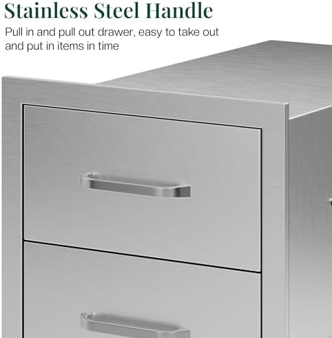 Jocisland 14-Inch Stainless Steel Outdoor Kitchen Drawer Cabinet - Image 7