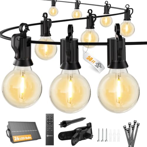 Brightown 58FT 26LED Solar String Lights Outdoor with Remote & USB Port by Brightown