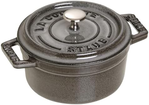 Staub Cast Iron 0.25-qt Mini Round Cocotte - Graphite Grey, Made in France by Unknown