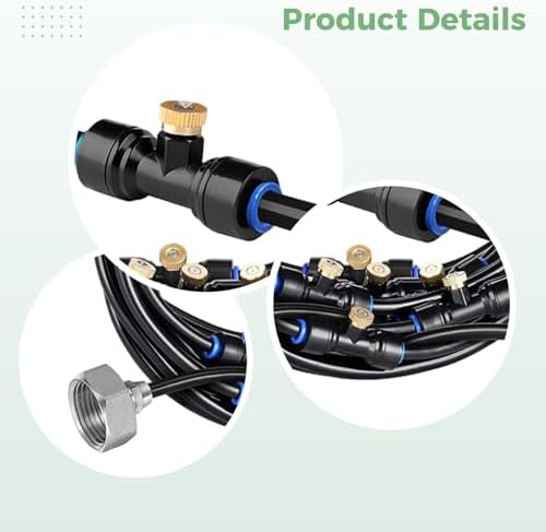 12 M Outdoor Mister System, Garden Water Spray Cooling Kit, 16 Nozzles, Us Connector - Image 2