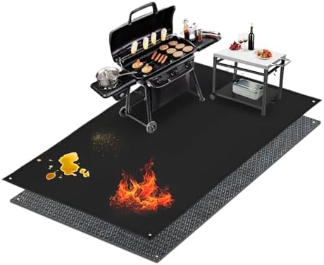 Large Under Grill Mats for Outdoor Grill Deck Protector, 70 x 48 x 0.06in by Amerbro