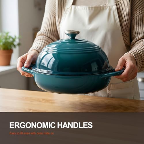 Overmont Enameled Cast Iron Dutch Oven, 6QT Bread Oven with Dome Lid Recipe - Image 2