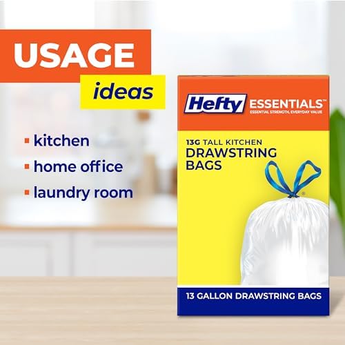 Hefty Essentials 13 Gallon Kitchen Trash Bags, 120 Count, Fresh Linen Scent - Image 5
