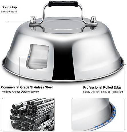 Leonyo Heavy-Duty Griddle Basting Cover Dome Set of 3(12INx1+9INx2) - Image 3
