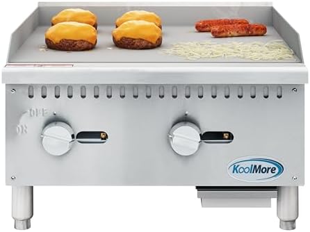 KoolMore 24 in. Natural Gas 2-Burner Griddle with 60,000 BTU in Stainless-Steel, ETL Listed (KM-GG2-24M) by KoolMore