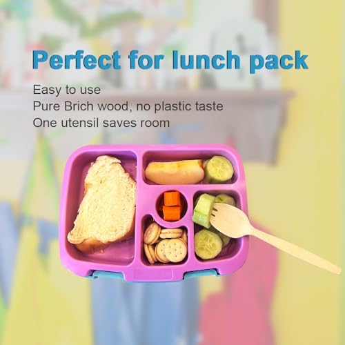 Disposable Sporks 6" Natural Birch Wood Sporks 100 Pack - Image 3