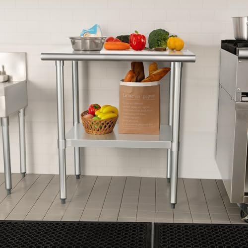 HARDURA Stainless Steel Commercial Table with Backsplash 24 x 24 Inches - Image 7