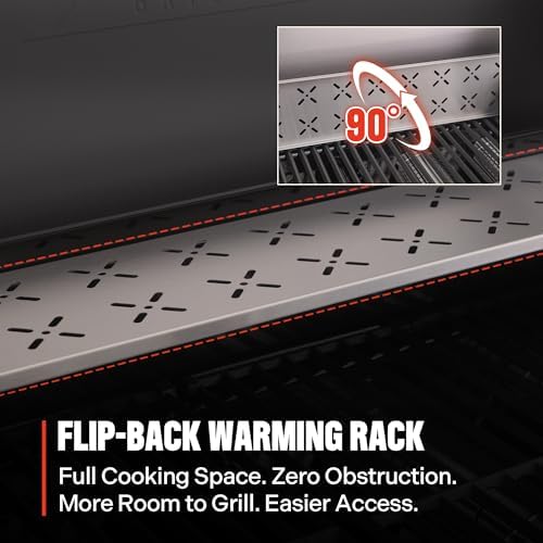 Monument Grills 4 Burner Stainless Steel Propane Gas Grill M2, 500°F in 5 Mins, 525 sq.in, 37,000 BTU, with Broil Zone, Foldable Side Shelves, Knob Controls, Built in Thermometer, with Cooking Plate - Image 4