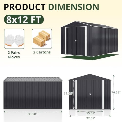 AirWire 8x12 FT Outdoor Storage Shed - Image 5