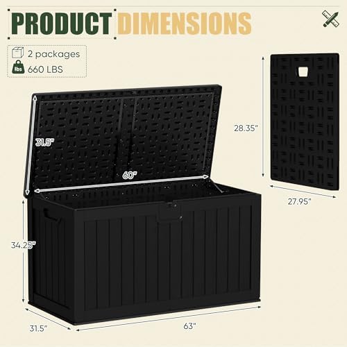 JUMMICO HDPE 250 Gallon Deck Box Double-Wall with Divider - Image 5