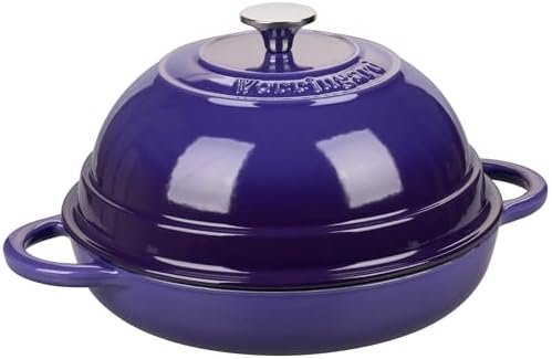 VORRINGARD Cast Iron Enameled Dutch Oven Pot with Lid for Bread Baking, Bread Oven, 6 Quart, Purple - Image 6