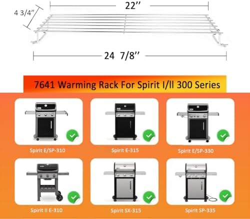 7641 Warming Rack Stainless Steel Grill Rack for Weber Spirit 300 Series - Image 5