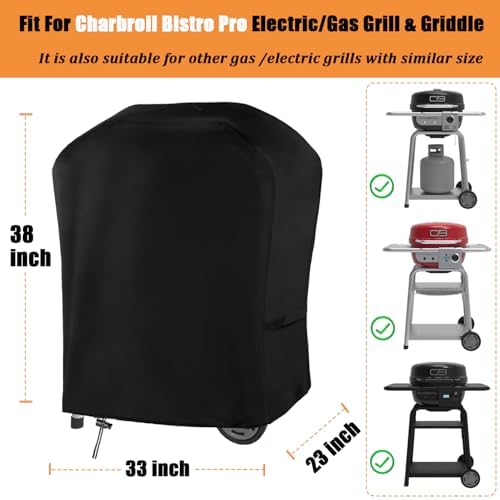 Grill Cover for Charbroil Bistro Pro Electric Grill, Waterproof Outdoor Griddle Cover for Char Broil Bistro Pro Grill Model 25302145 25302146 25302148 25302161 CB1250073P4 Gas Grill Accessories - Image 3