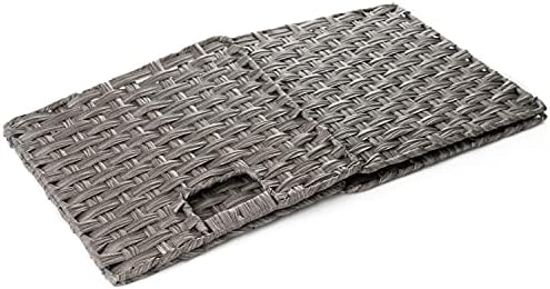 Foldable Synthetic Plastic Wicker Storage Basket with Iron Wire Frame By Blue Ridge Basket Company (Set of 4) - Image 5